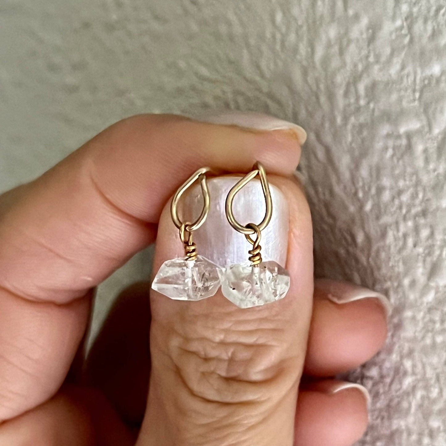 Raw Herkimer Diamond Stud