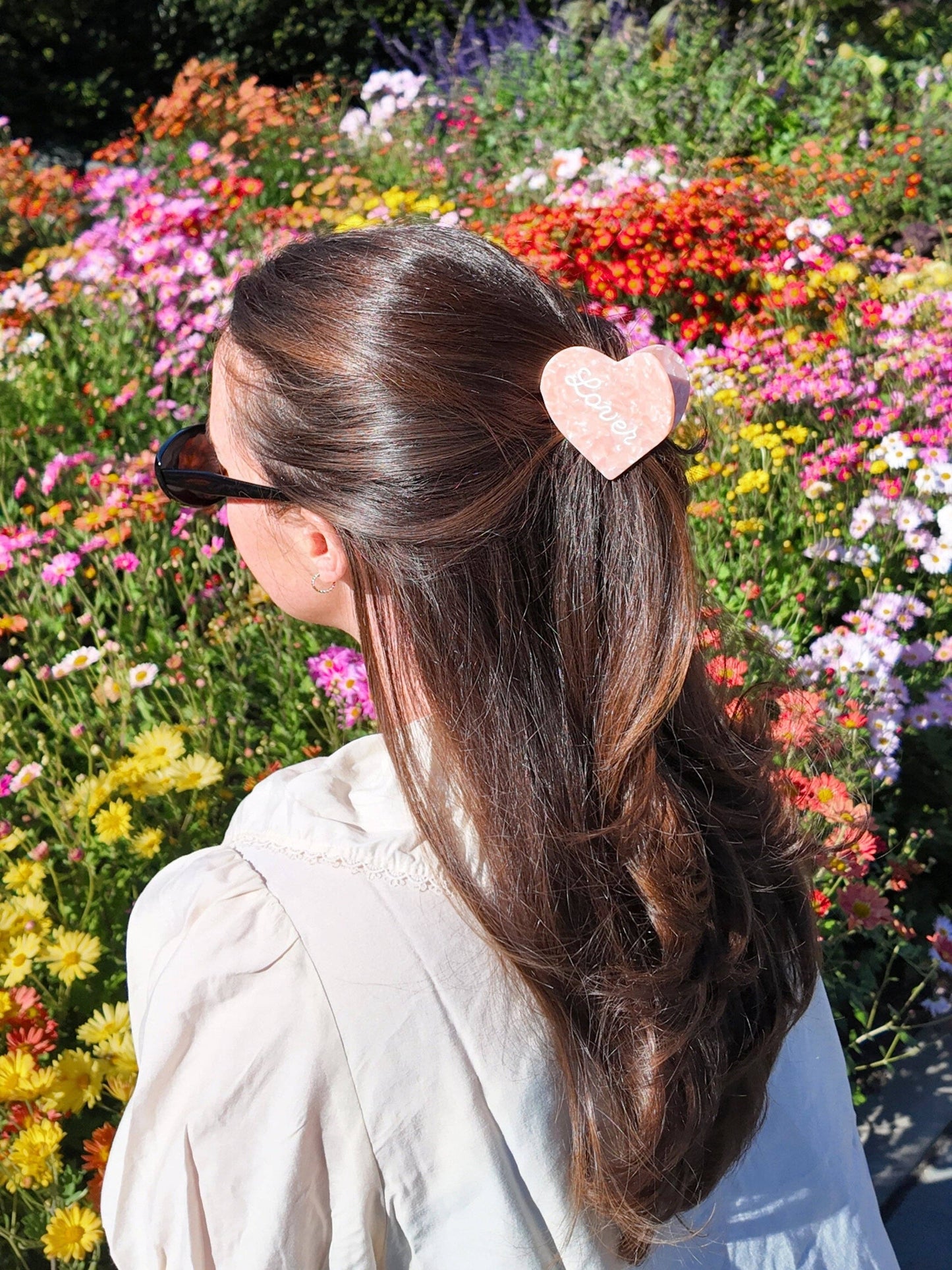 Hand-painted Lover Heart Claw Clip | Eco-Friendly