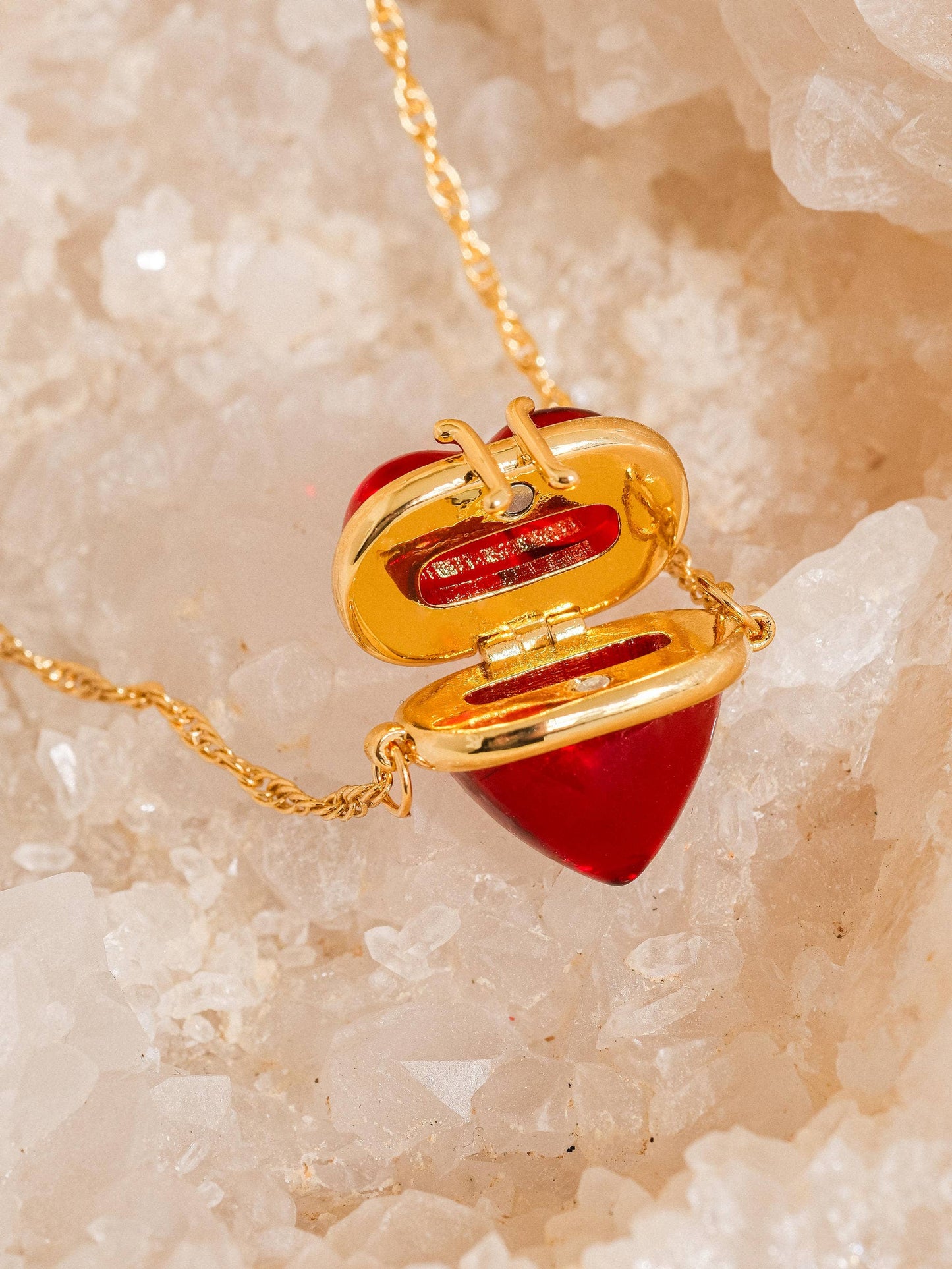 Merle Heart Locket Chain Necklace