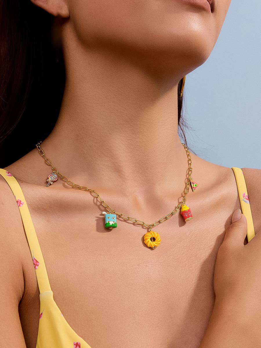 Foodie Fruit and Charms Necklace