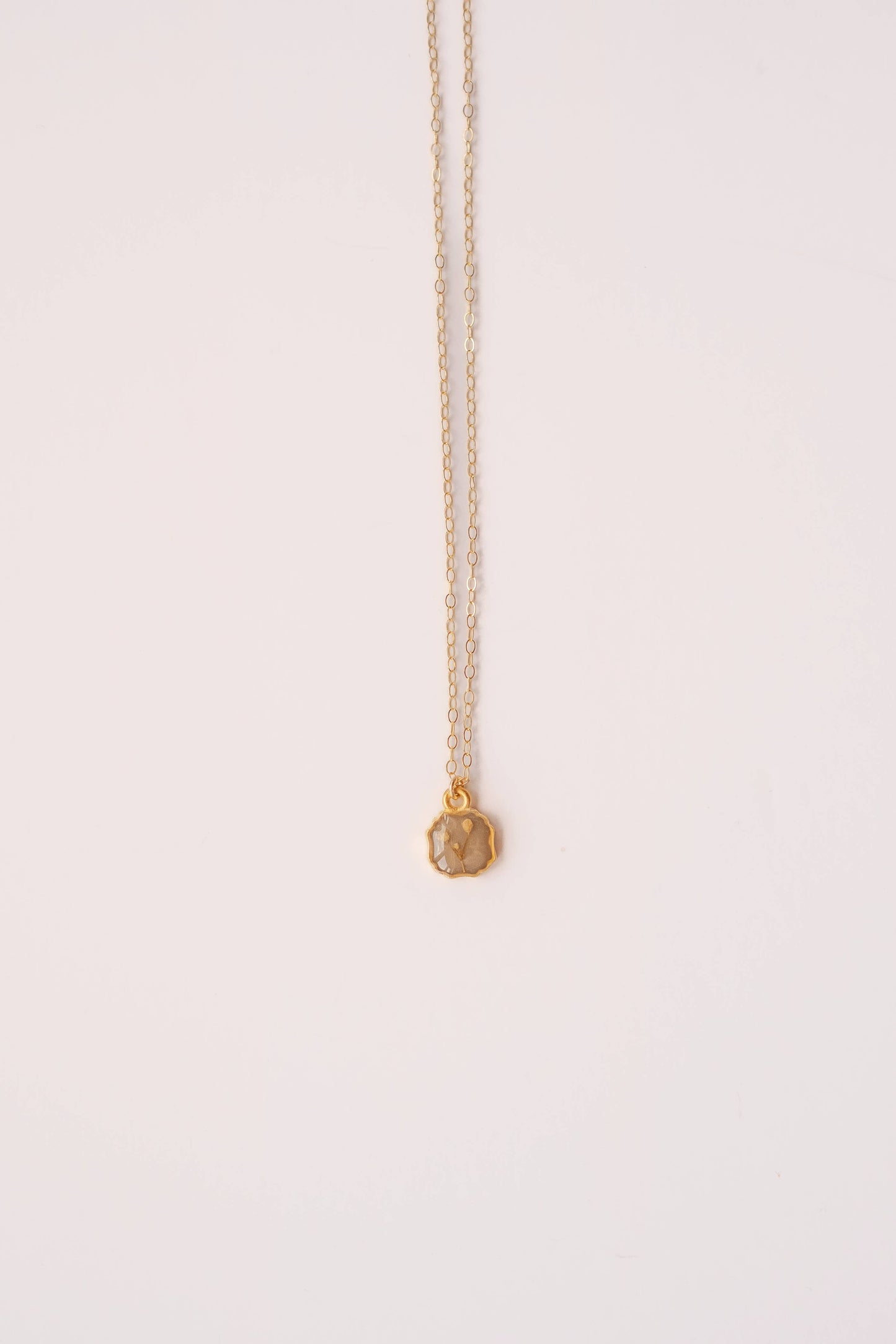 Square Pressed Flower Necklace