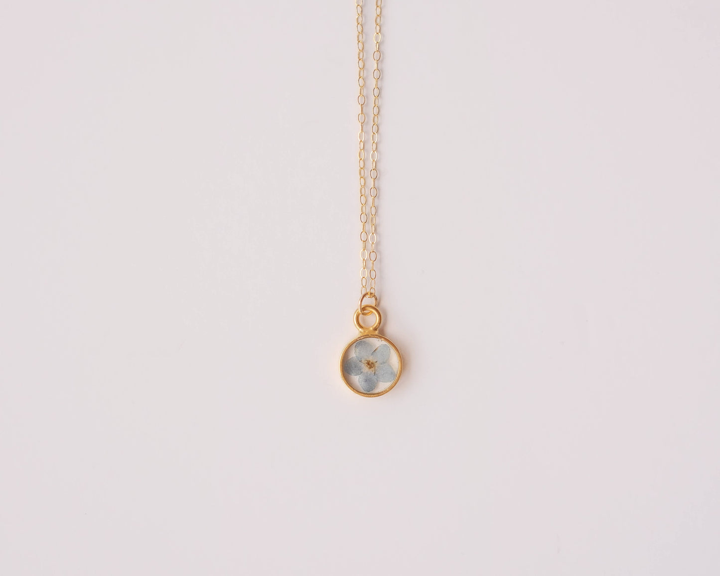 Round Forget Me Not Necklace