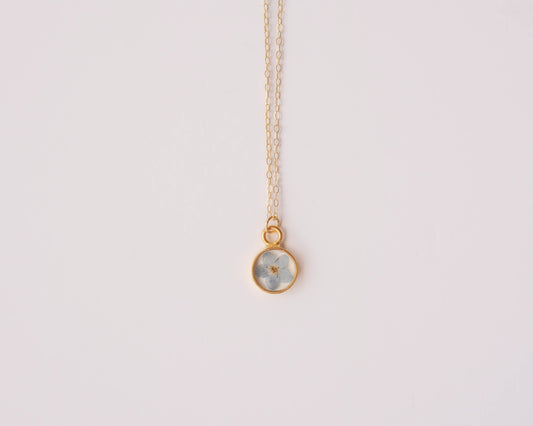 Round Forget Me Not Necklace