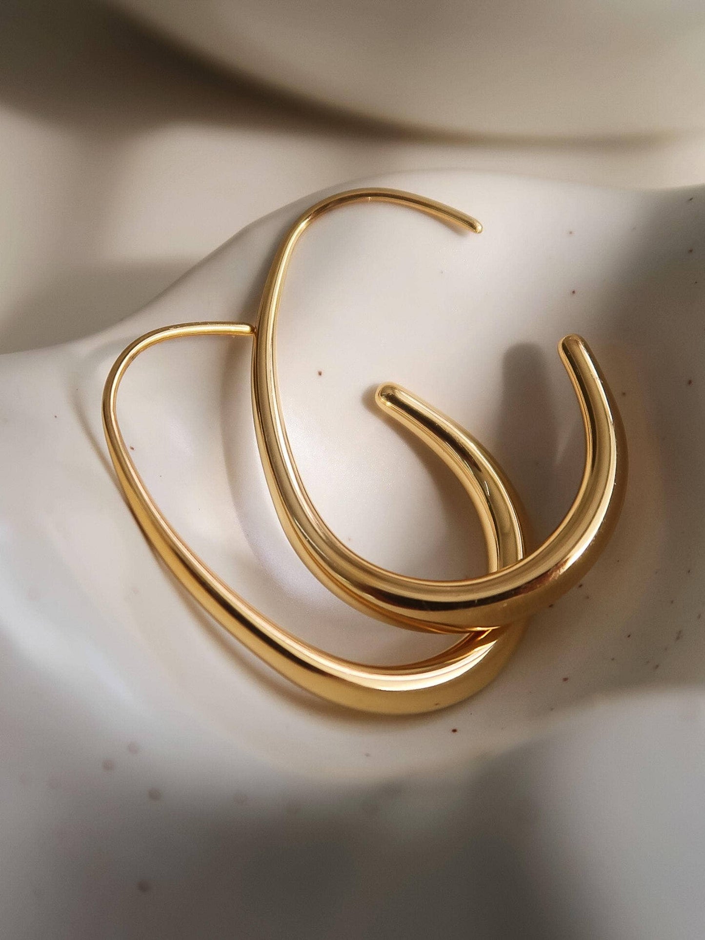 Cyril 18 Gold Plated Non-Tarnish Minimalist Open Hoop Earrings