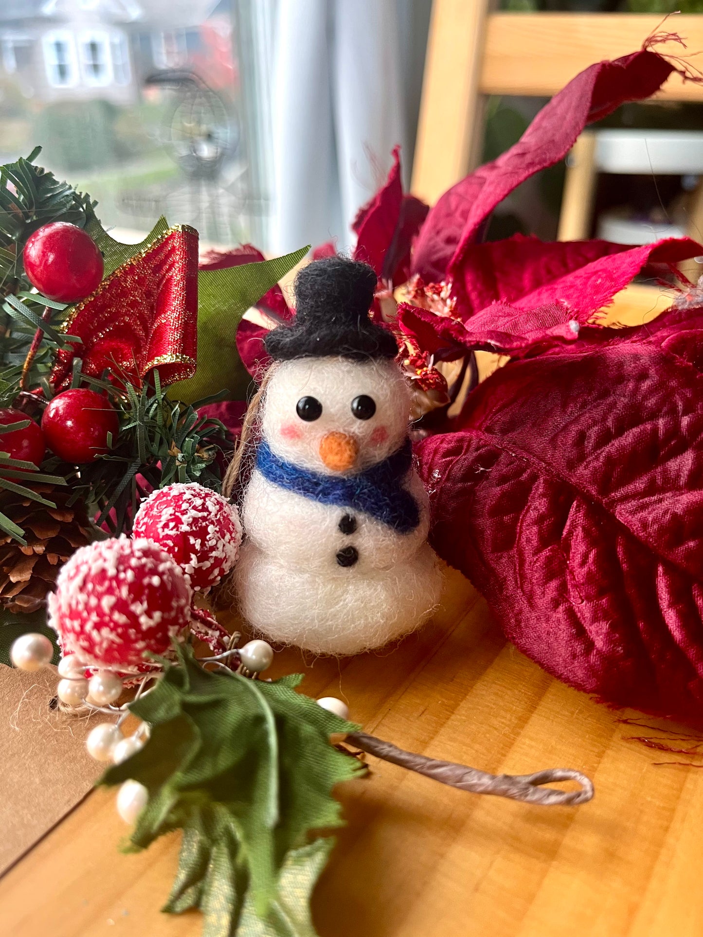 FELTING CLASS: Snowman Ornament