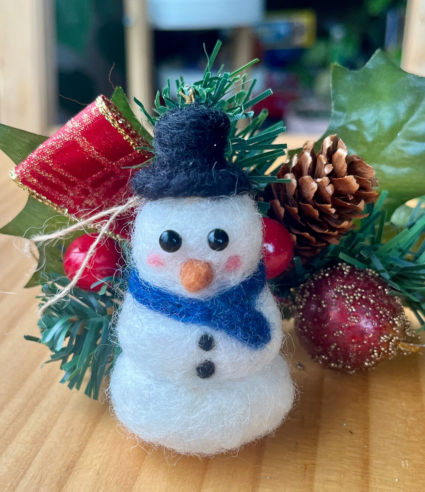 FELTING CLASS: Snowman Ornament
