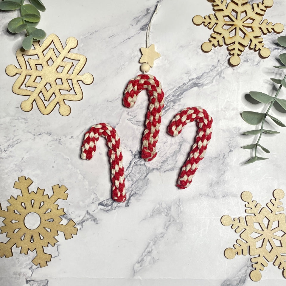 MACRAME CLASS: Ornaments: Candy Canes & Snowflakes