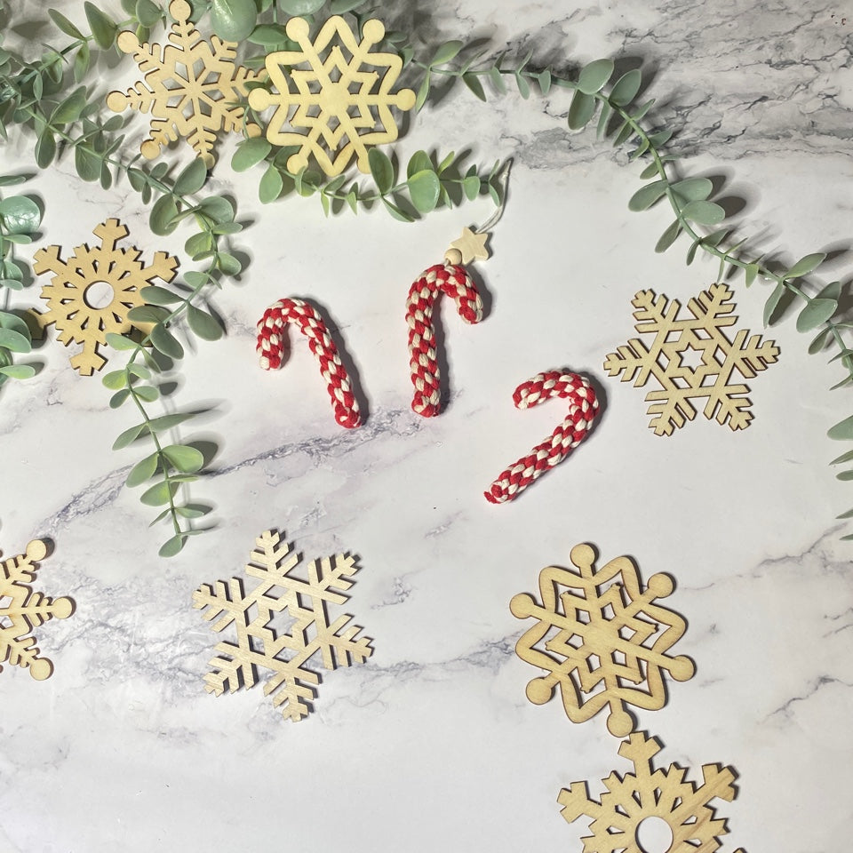 MACRAME CLASS: Ornaments: Candy Canes & Snowflakes