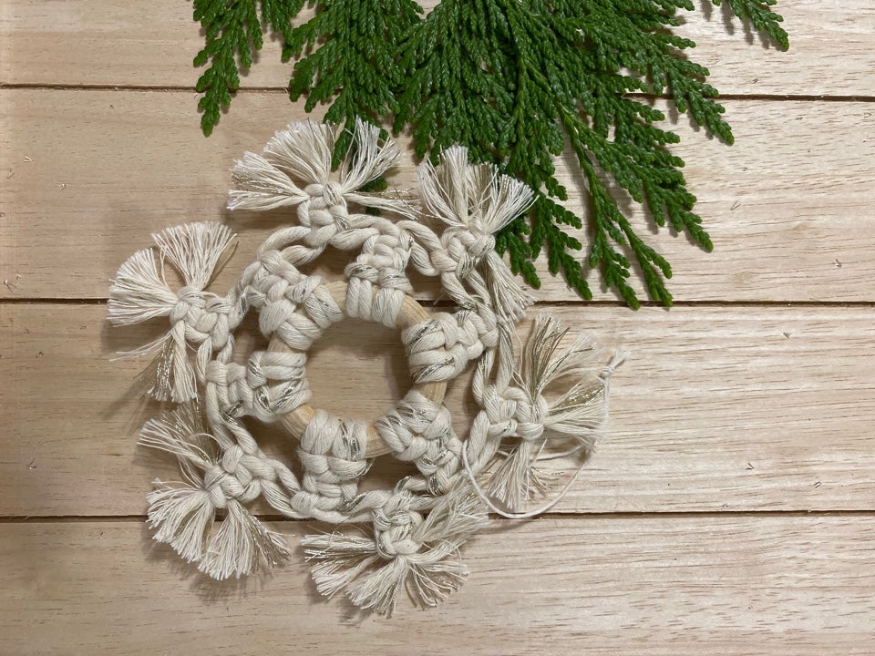 MACRAME CLASS: Ornaments: Candy Canes & Snowflakes