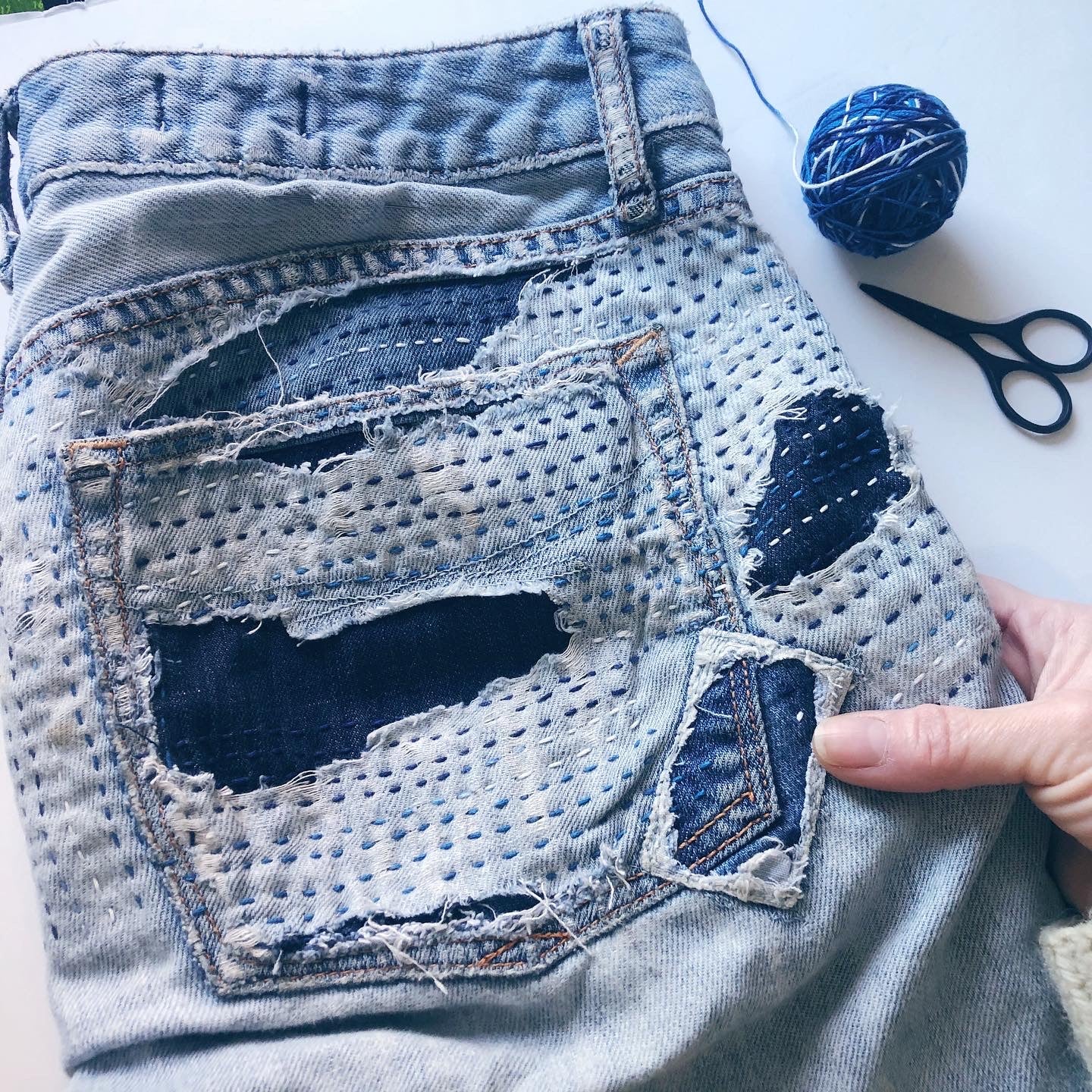 Mending Class: Sashiko Style Visible Mending