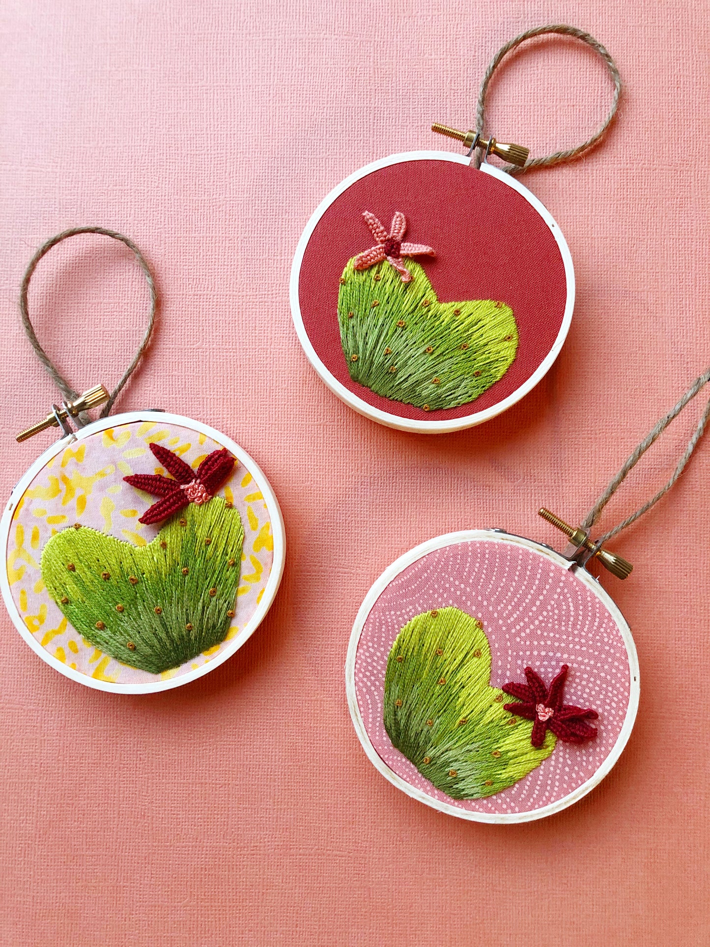 IN PERSON CLASS: Embroidered Heart Cactus with 3D Flower Workshop