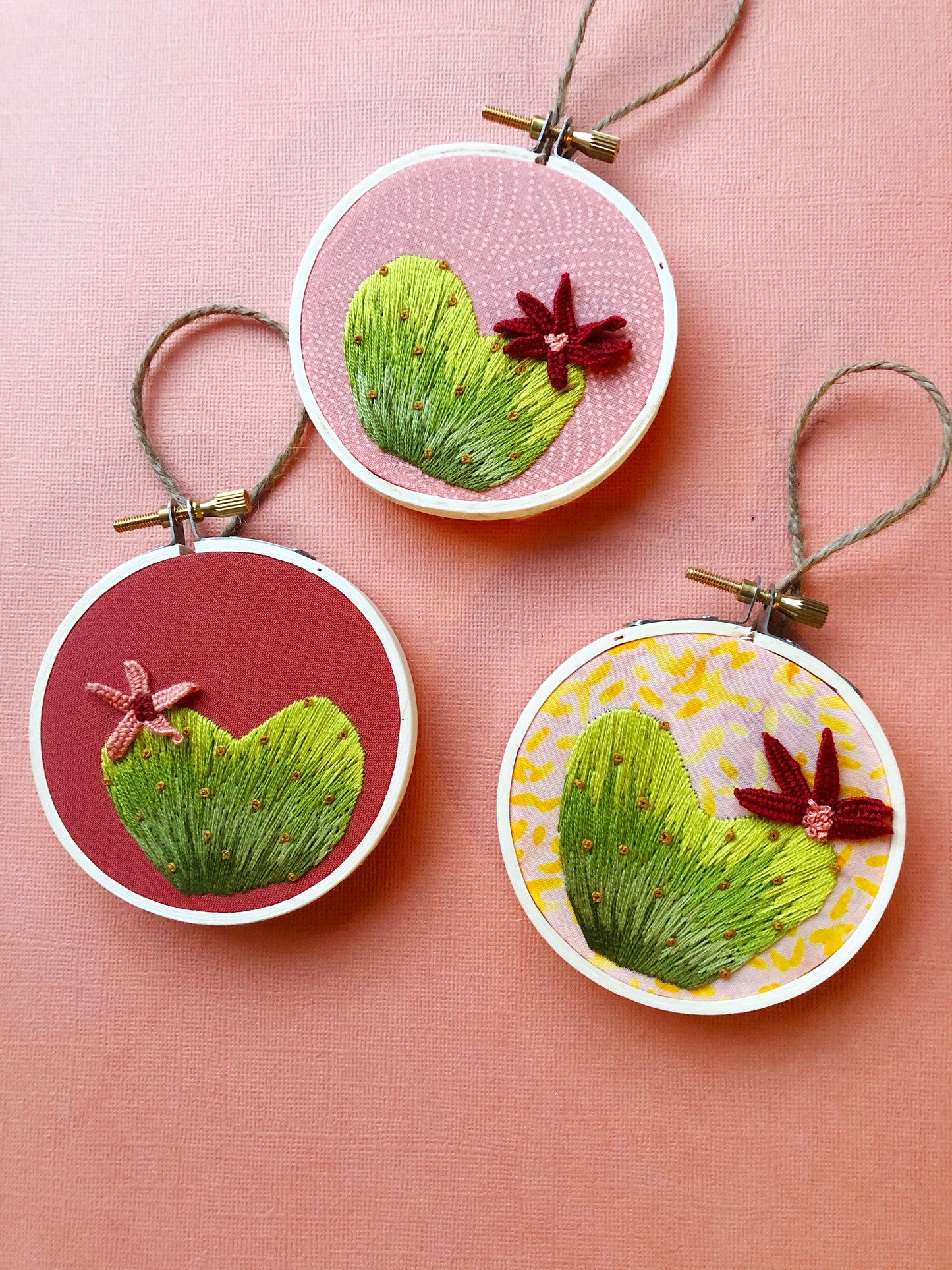 IN PERSON CLASS: Embroidered Heart Cactus with 3D Flower Workshop