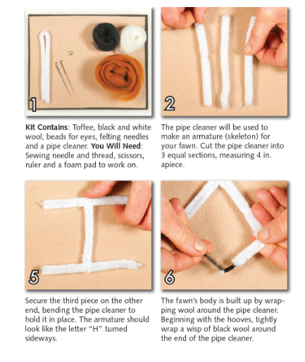 DIY - Needle Felting - Fawn (Wool Pets) Craft Kit