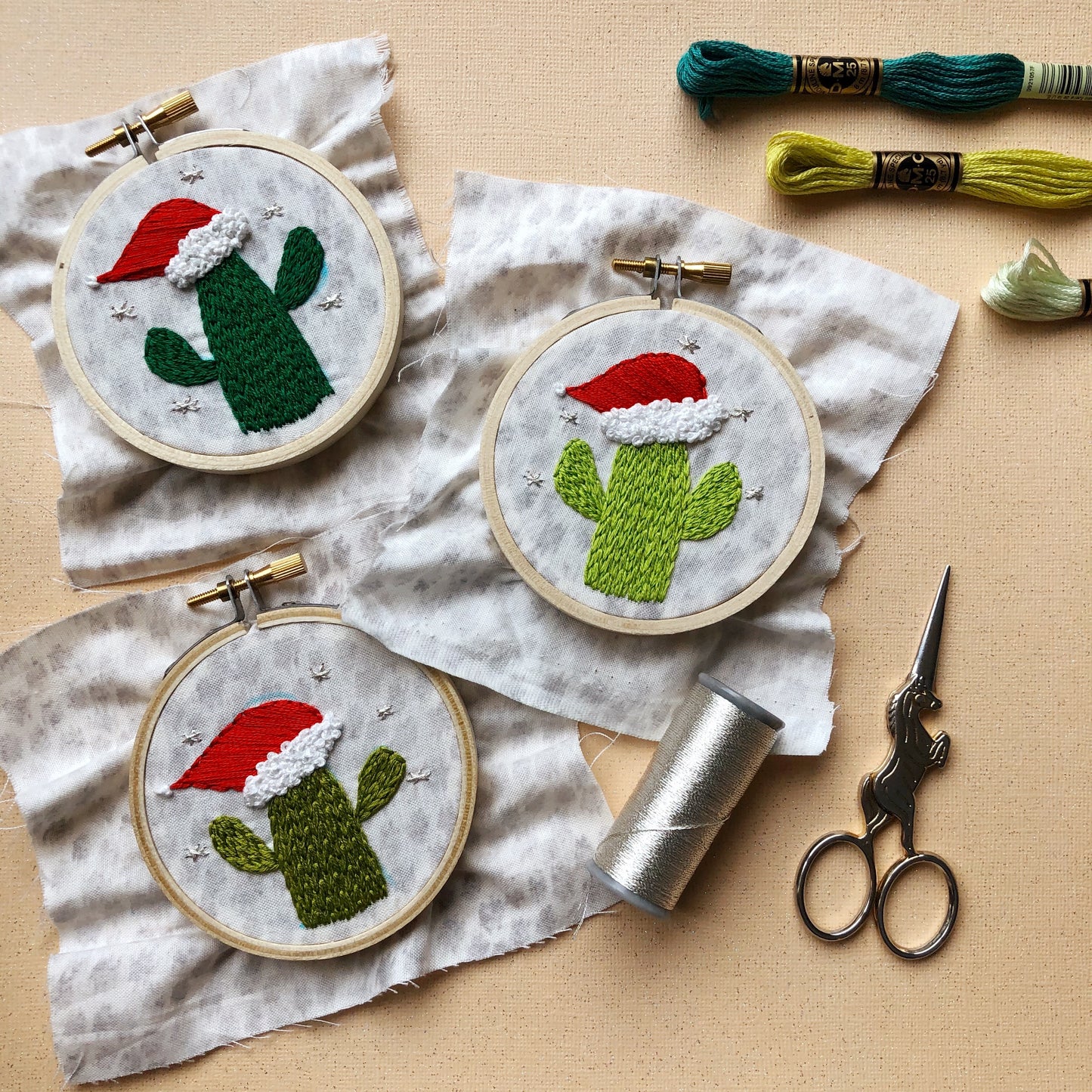 EMBROIDERY CLASS: Holiday Cactus Ornament Workshop