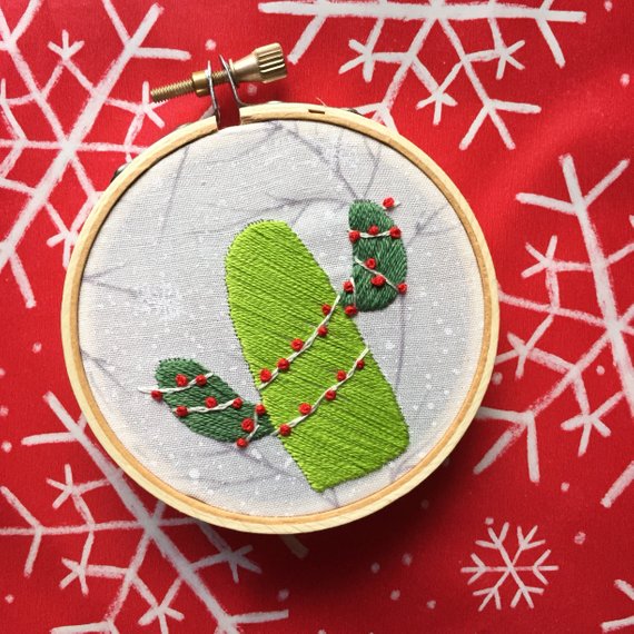 EMBROIDERY CLASS: Holiday Cactus Ornament Workshop