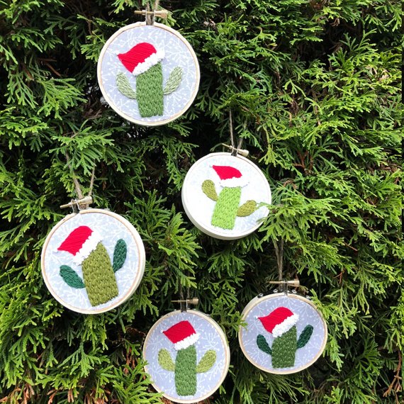 EMBROIDERY CLASS: Holiday Cactus Ornament Workshop