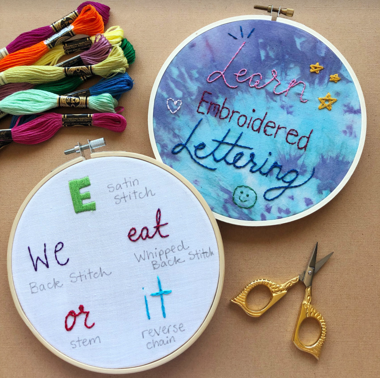 EMBROIDERY CLASS: Embroidered Lettering - Word of the Year