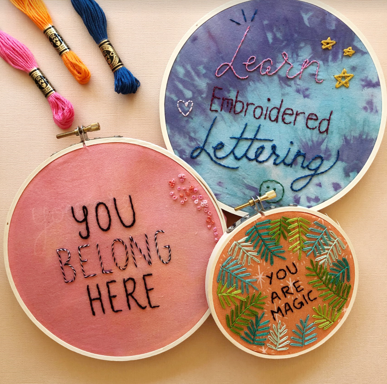 EMBROIDERY CLASS: Embroidered Lettering - Word of the Year