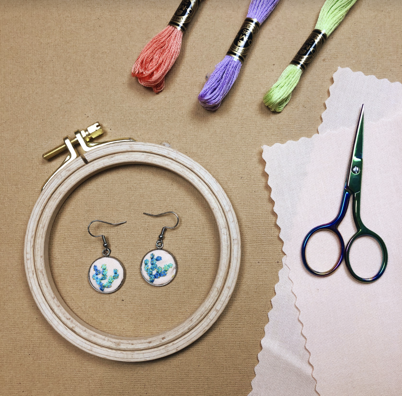 IN PERSON CLASS: Embroidered Earrings