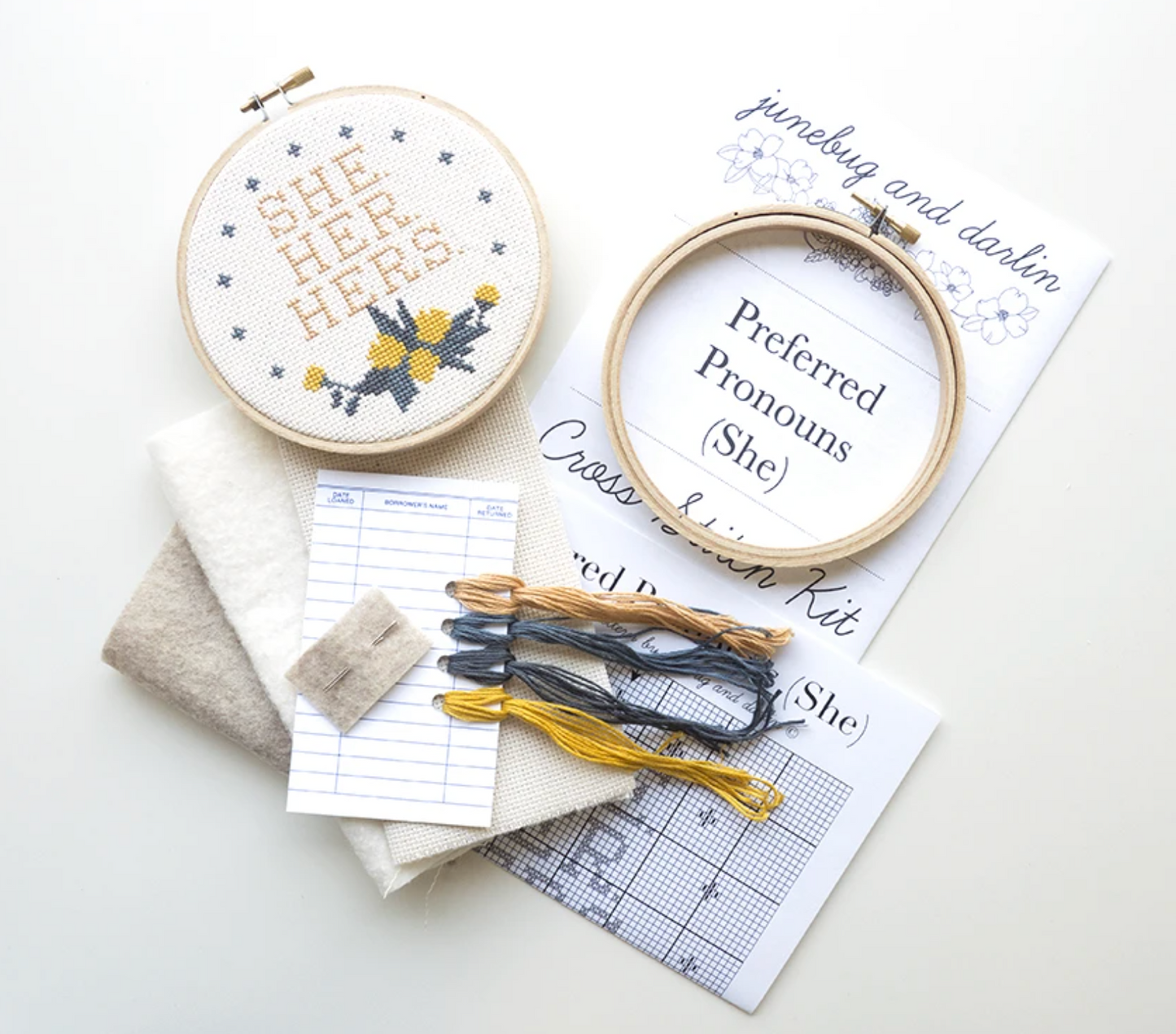 Cross Stitch Kit - Pronoun She Her Hers