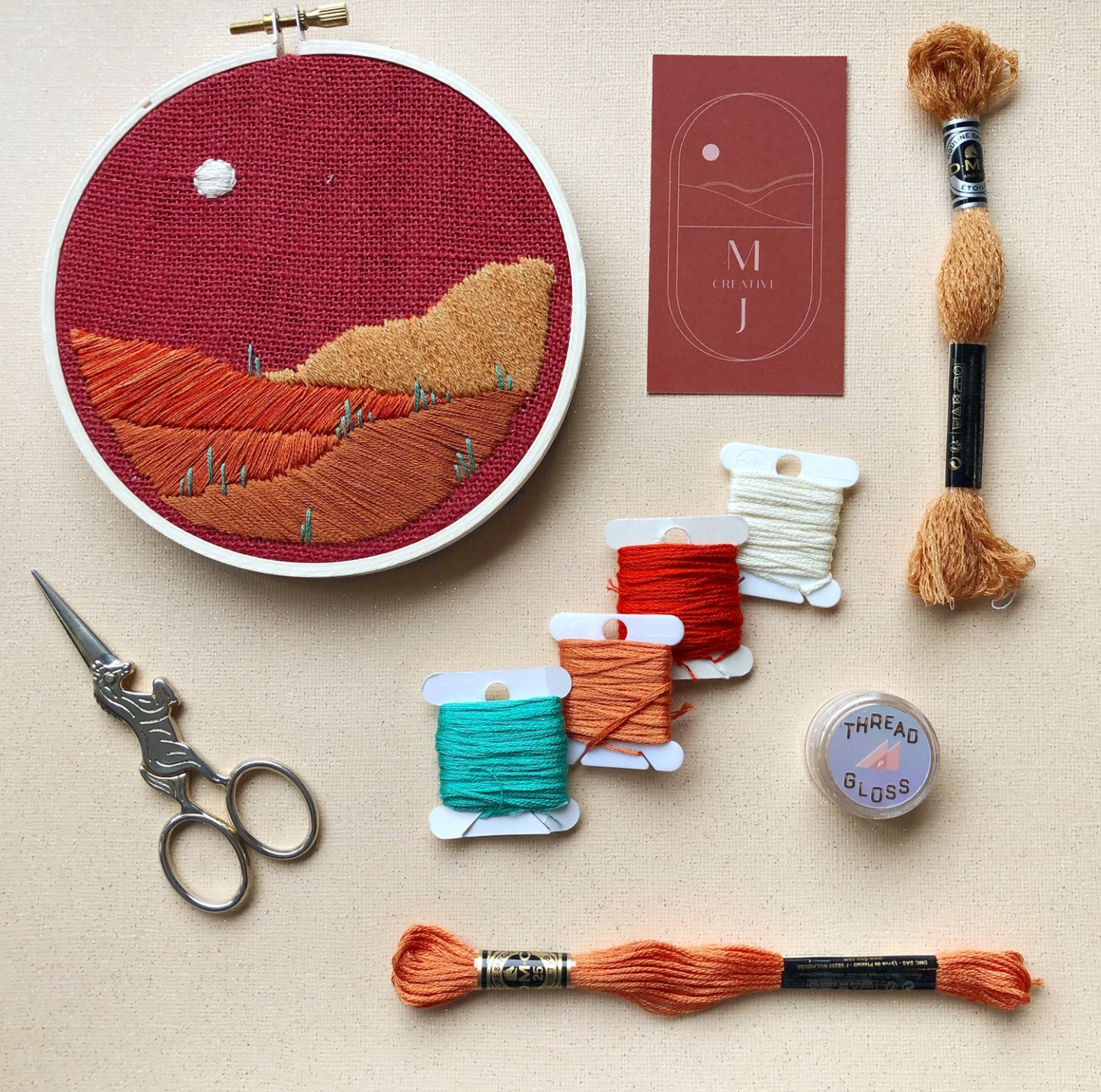 DIY Craft Kit - Embroidery - Desert Landscape Kit
