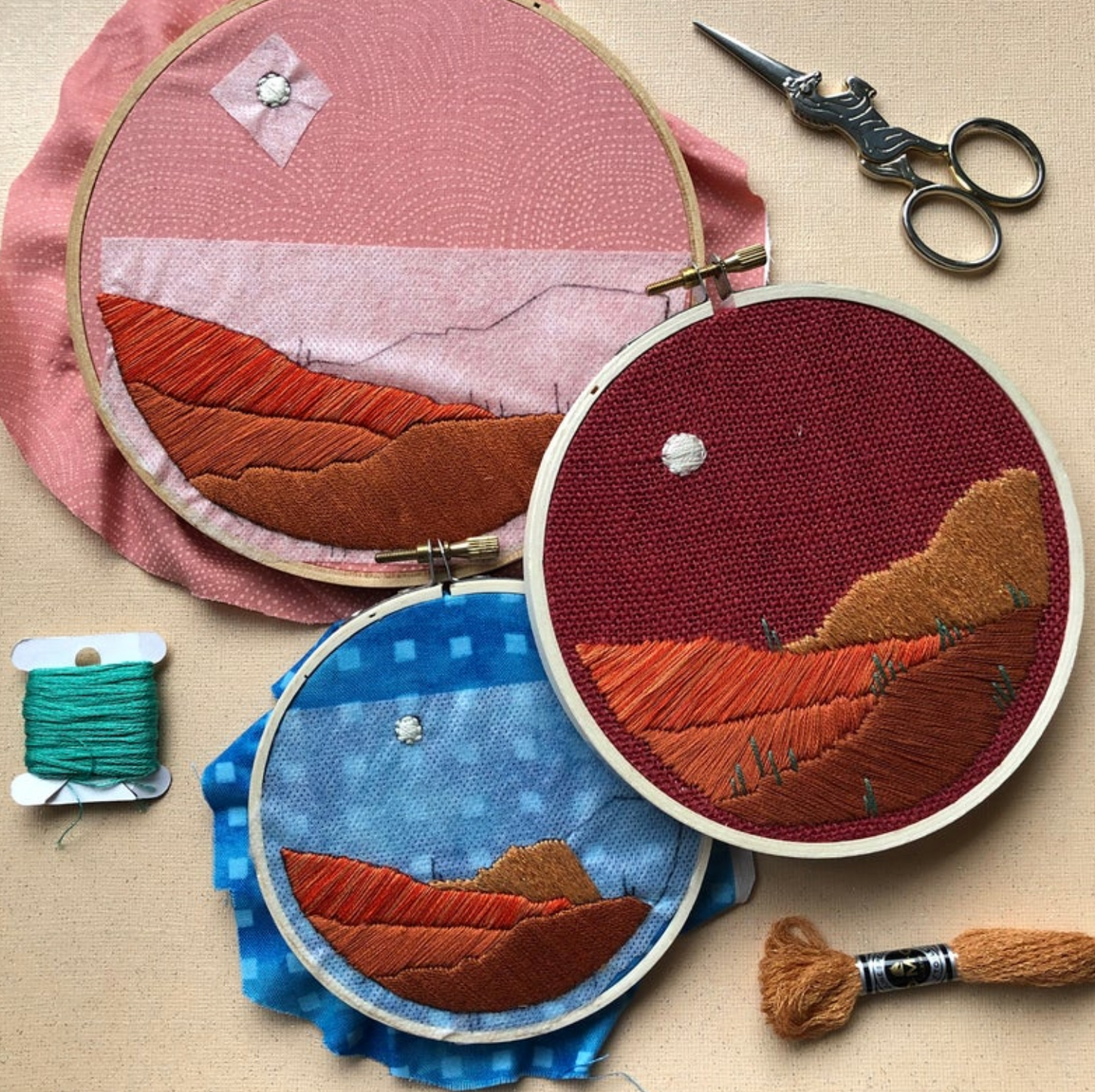 DIY Craft Kit - Embroidery - Desert Landscape Kit