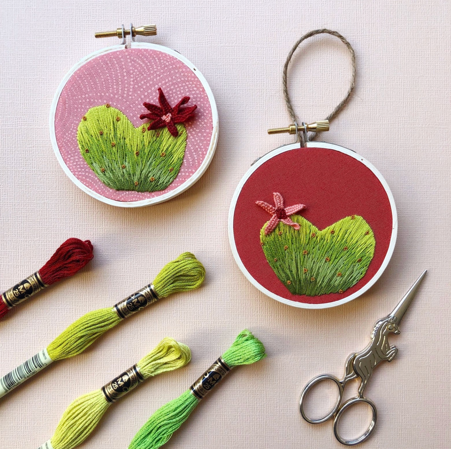 DIY Craft Kit - Embroidery - Heart Cactus