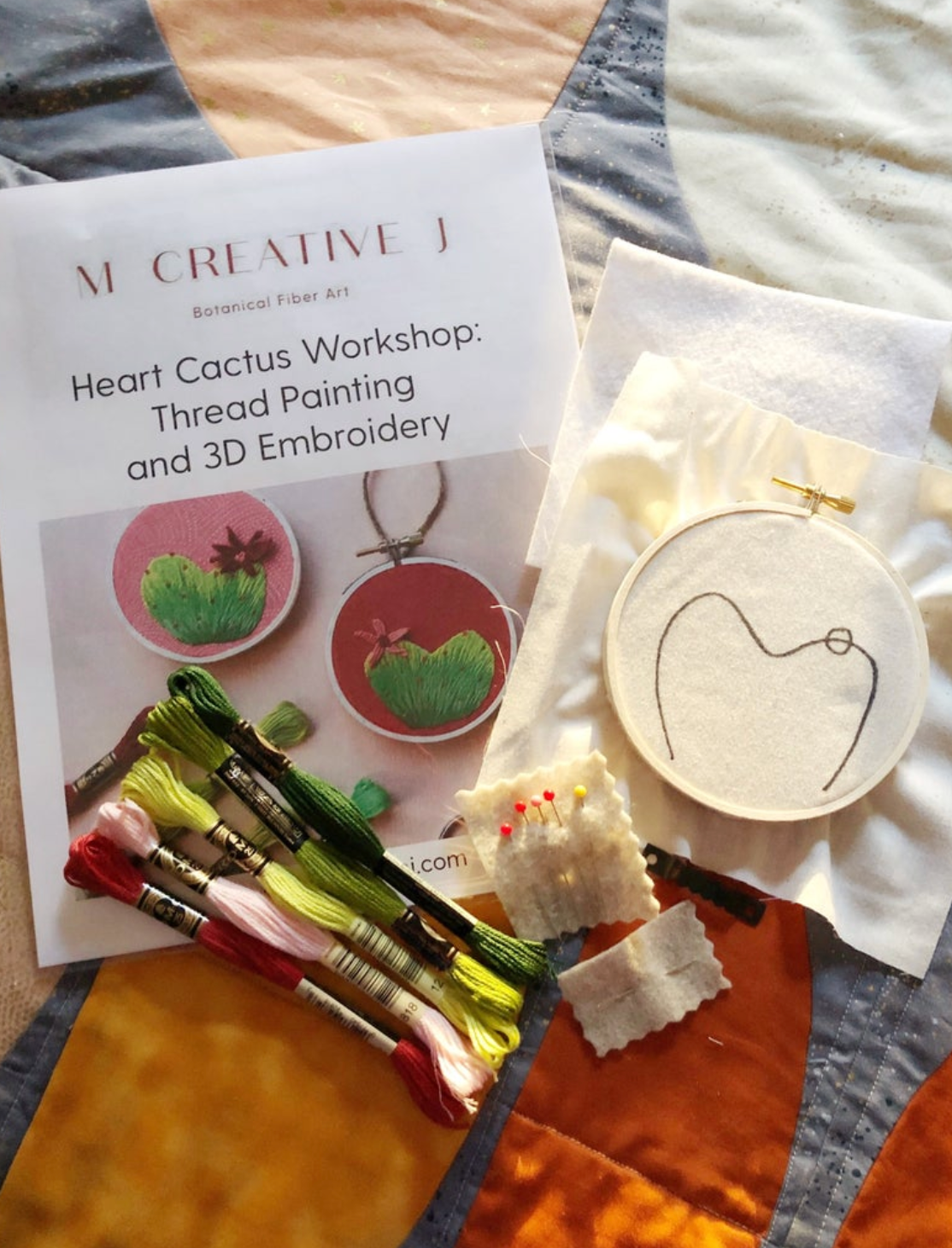 DIY Craft Kit - Embroidery - Heart Cactus