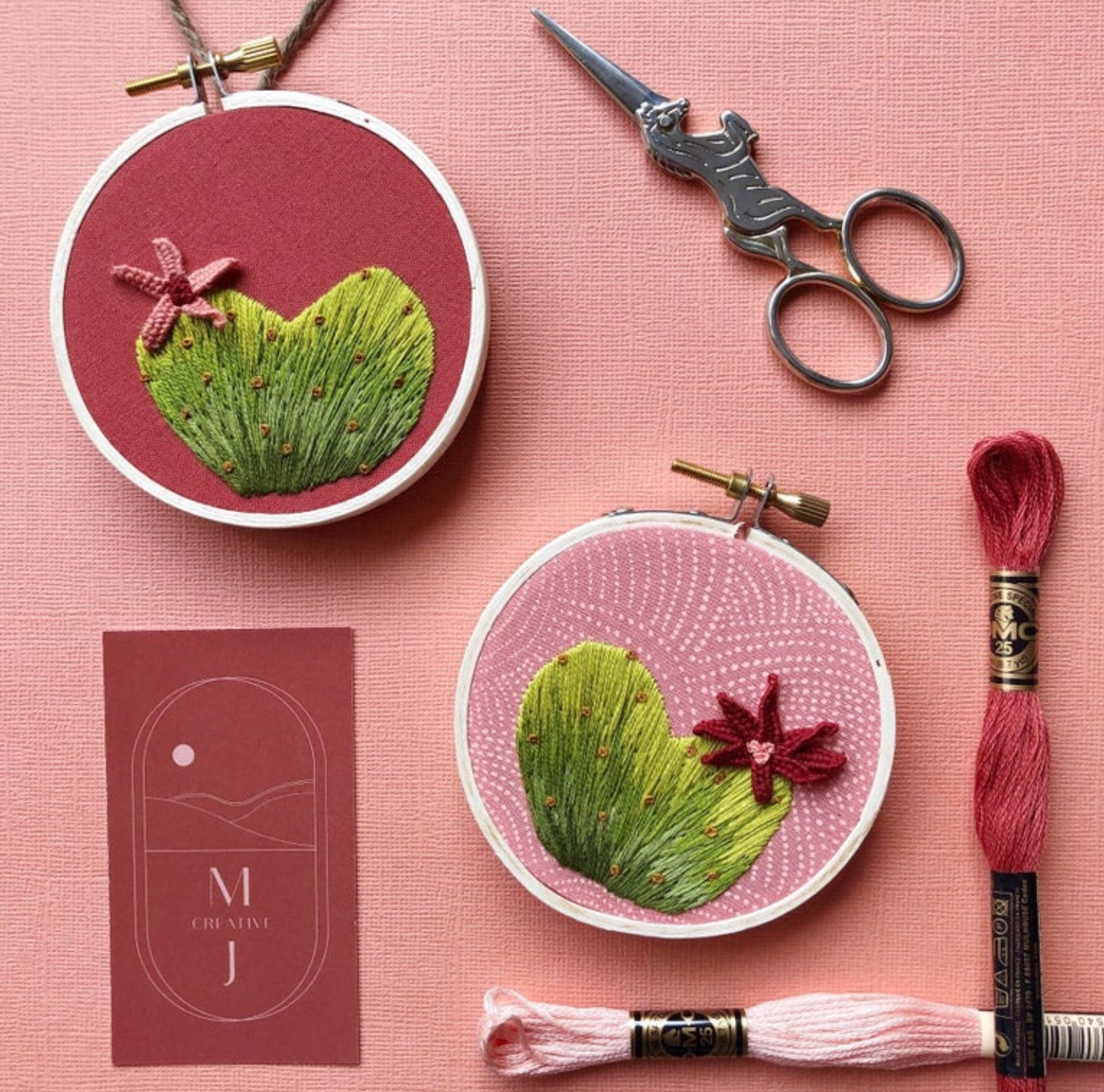 DIY Craft Kit - Embroidery - Heart Cactus