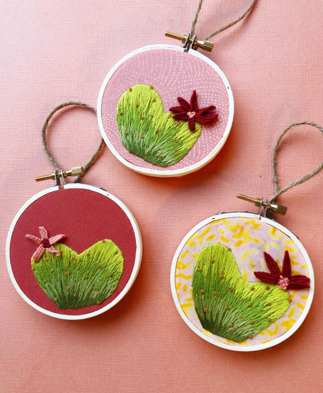 DIY Craft Kit - Embroidery - Heart Cactus