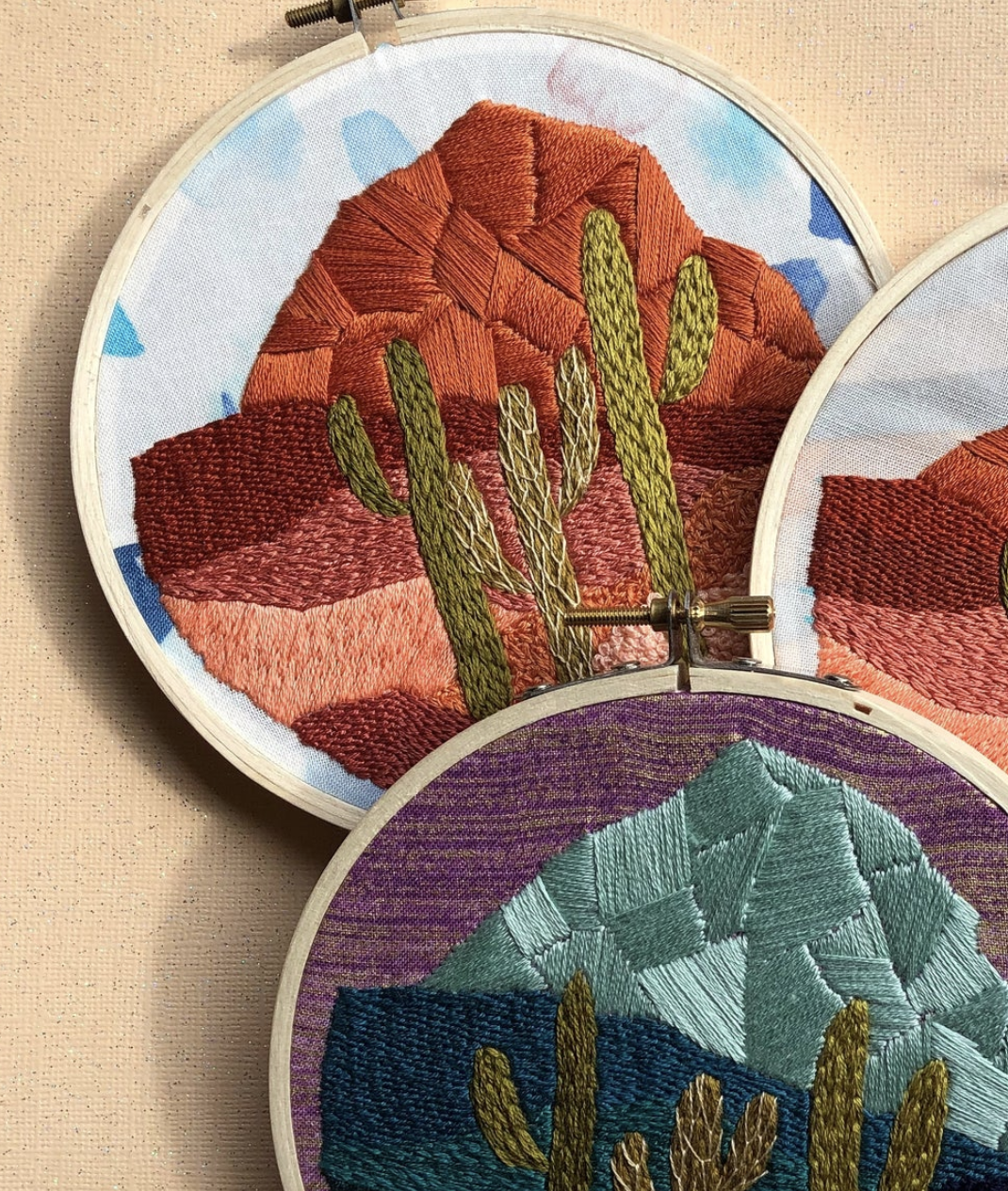 DIY Craft Kit - Embroidery - Cactus Desert