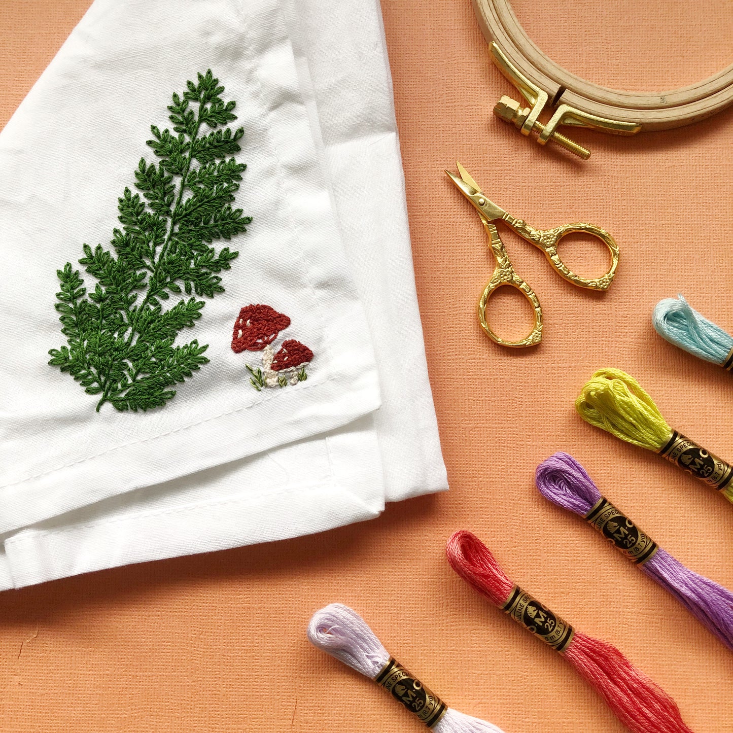 EMBROIDERY CLASS: Woodland Napkins