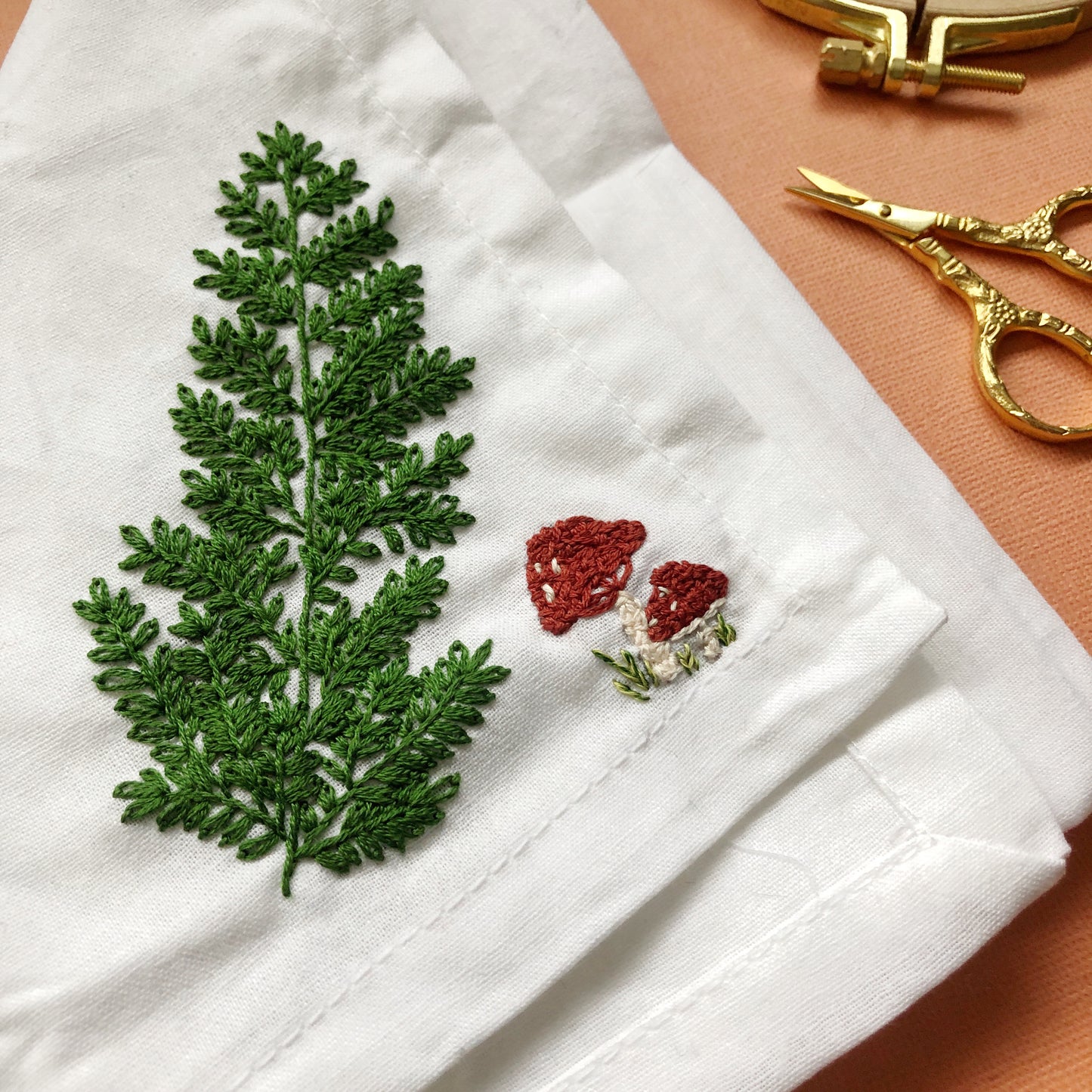 EMBROIDERY CLASS: Woodland Napkins
