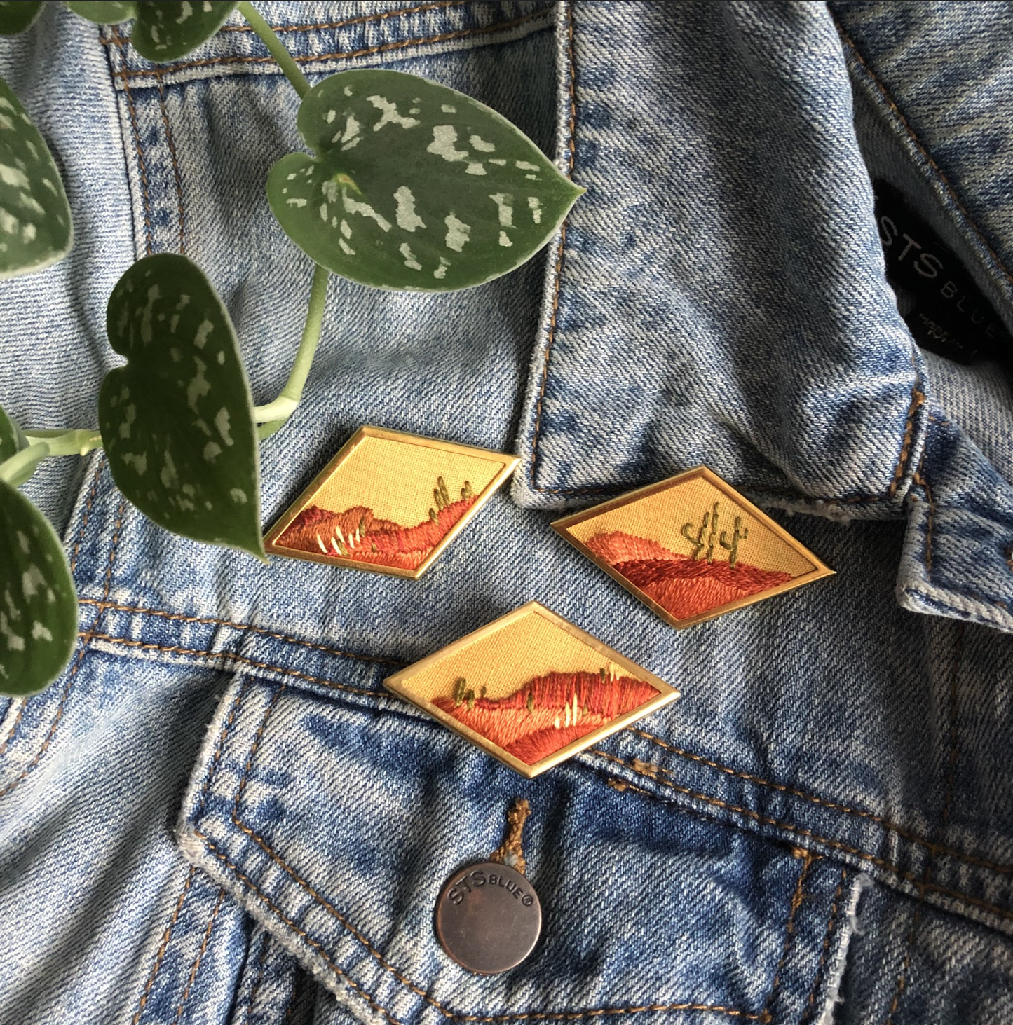 EMBROIDERY CLASS: Stitch a Desert Landscape Pin