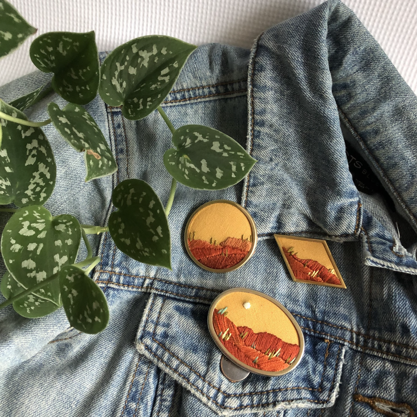 EMBROIDERY CLASS: Stitch a Desert Landscape Pin