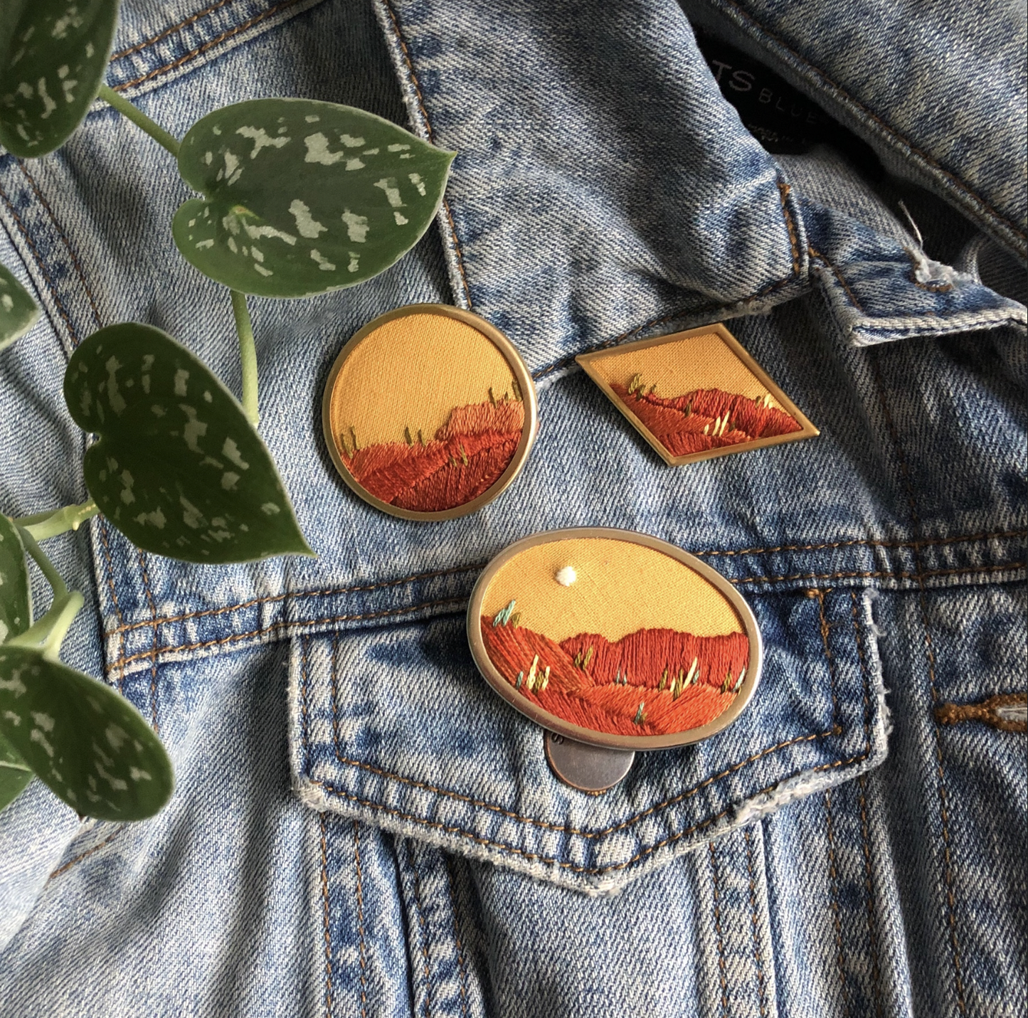 EMBROIDERY CLASS: Stitch a Desert Landscape Pin