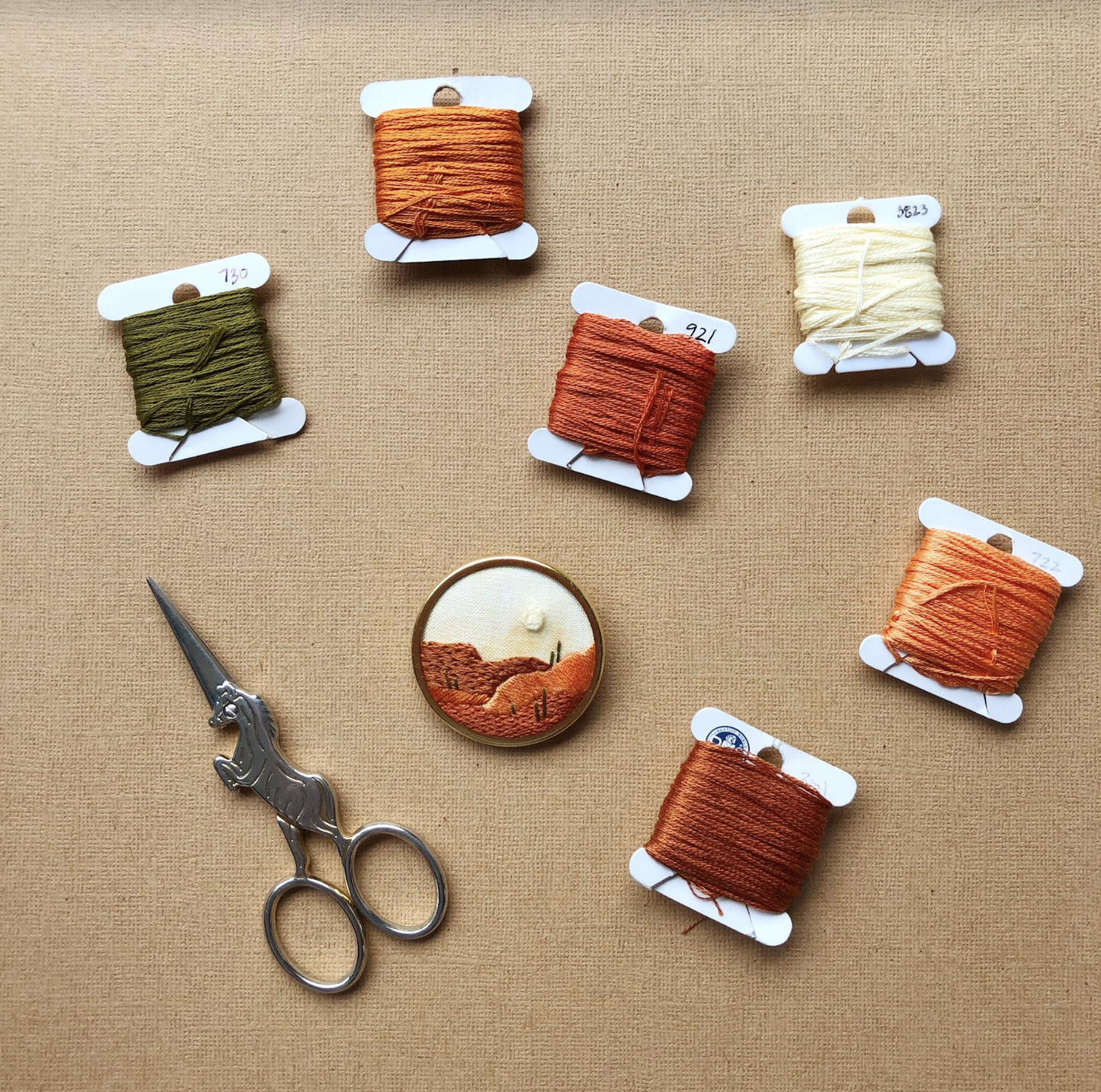 EMBROIDERY CLASS: Stitch a Desert Landscape Pin