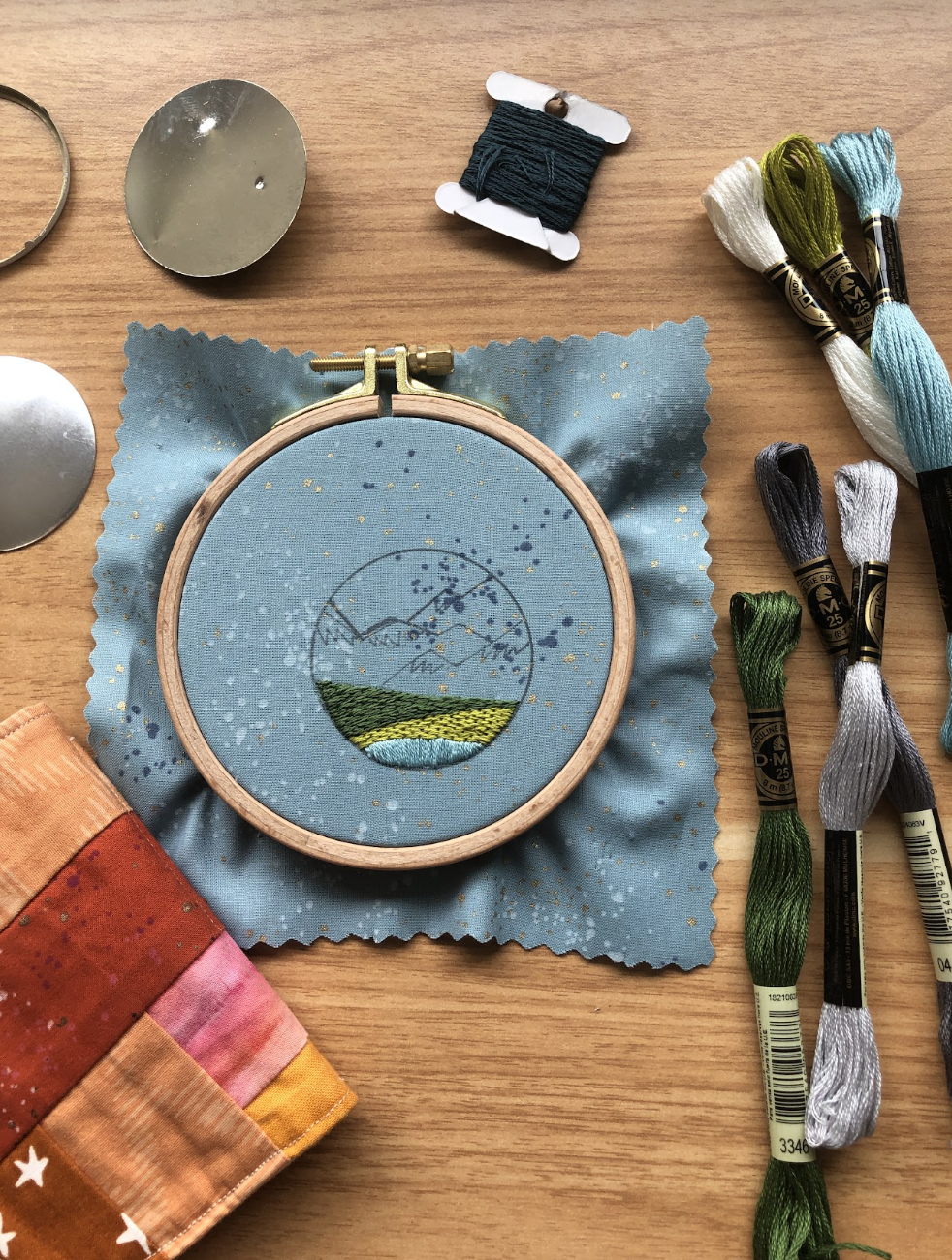 EMBROIDERY CLASS: Stitch A Pacific Northwest Mountain Landscape Pendant