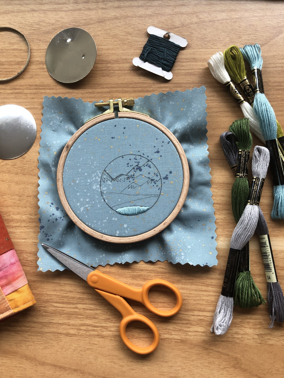 EMBROIDERY CLASS: Stitch A Pacific Northwest Mountain Landscape Pendant