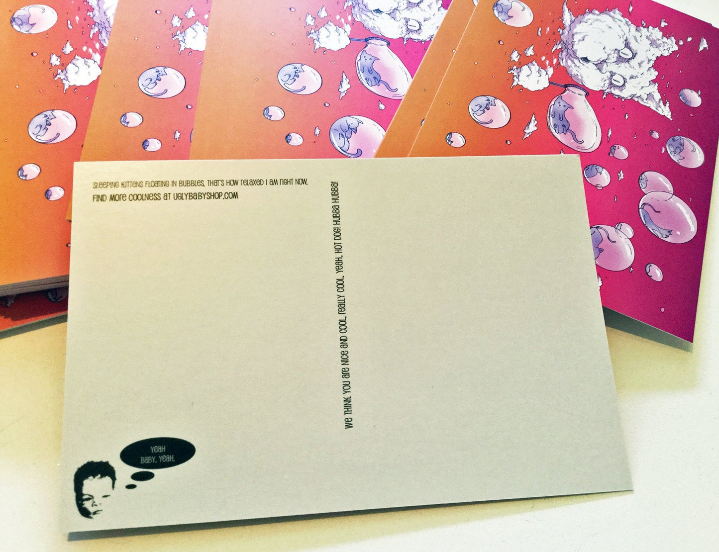 Postcard: Bubble Cat - Sunset - Ten Pack