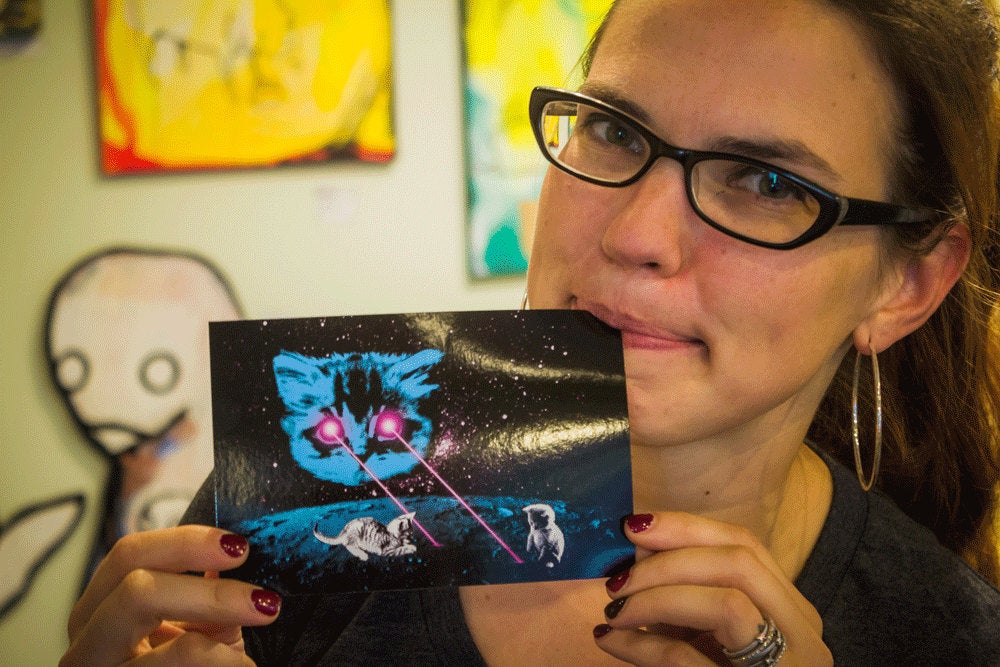 Postcard: Meta Laser Cat - Ten Pack