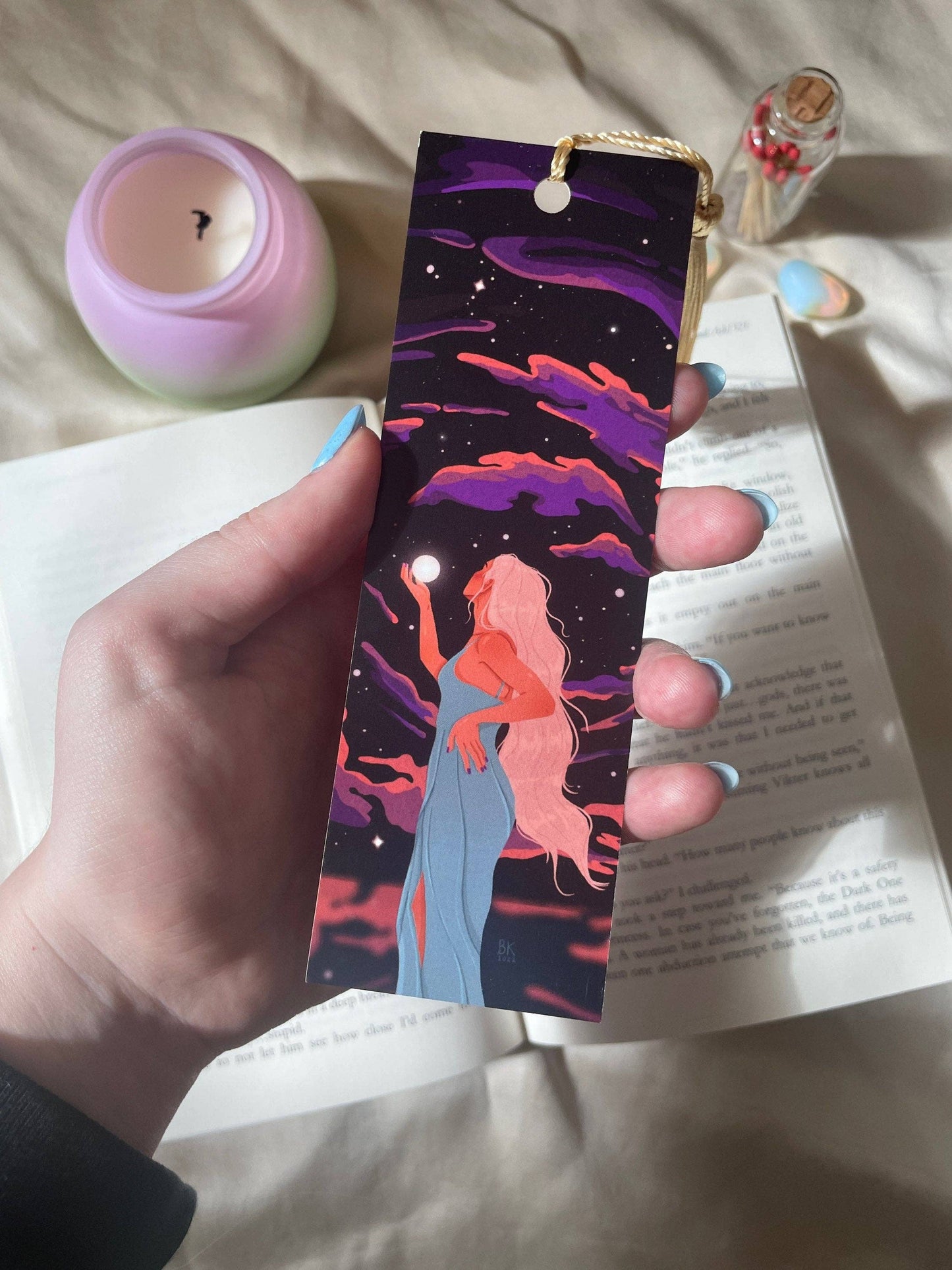 Wanderlust Bookmark (Pink tassel)