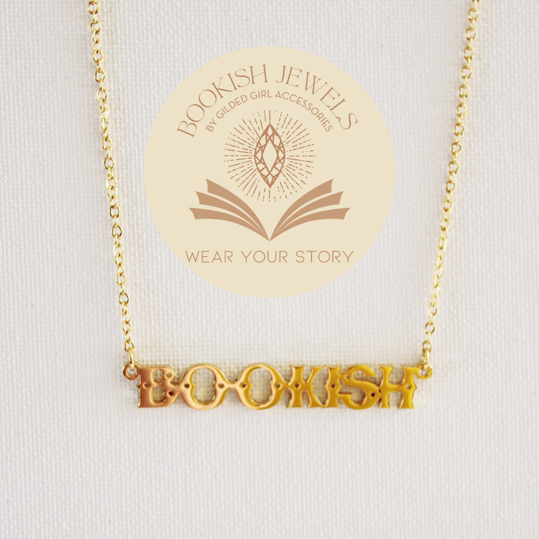 Bookish Capitals Pendant Necklace – Literary Jewelry for Readers