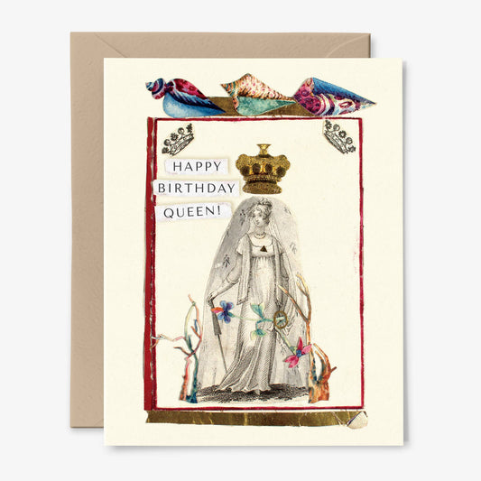 Happy Birthday Queen Card | Collage Style | Friend Birthday