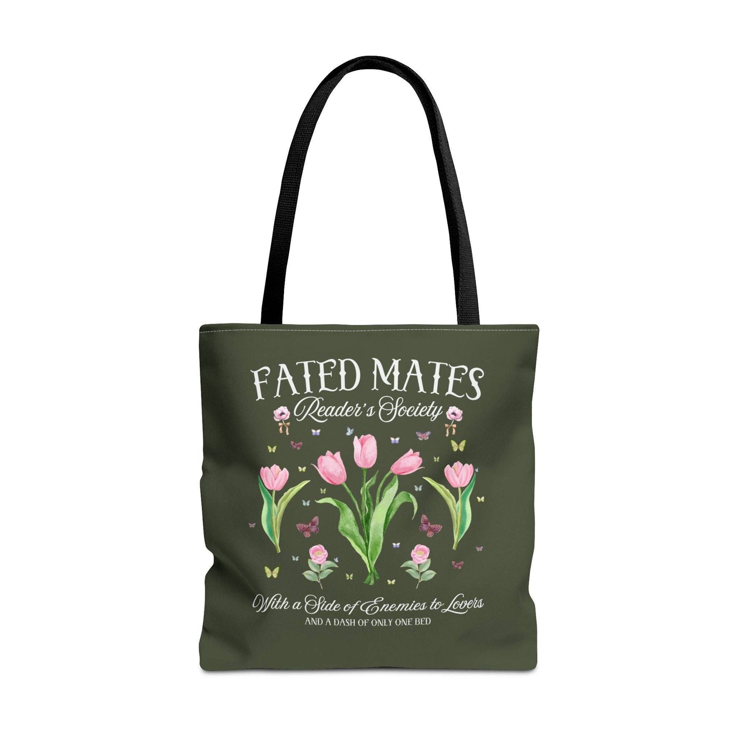Bookish Romance Reader Tote Bag, Romantasy Romance Tropes