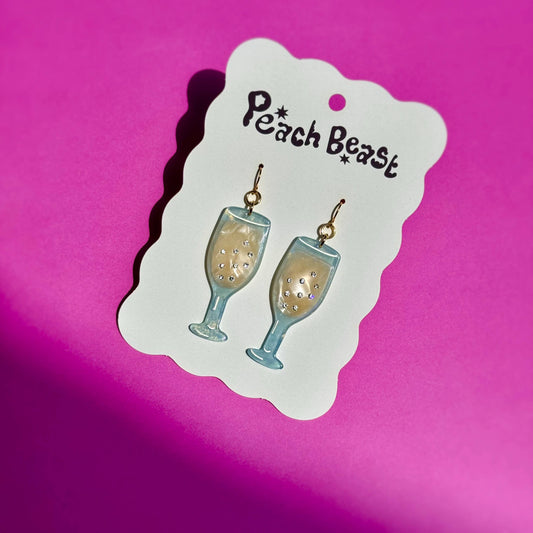 Champagne Rhinestone Statement Earrings