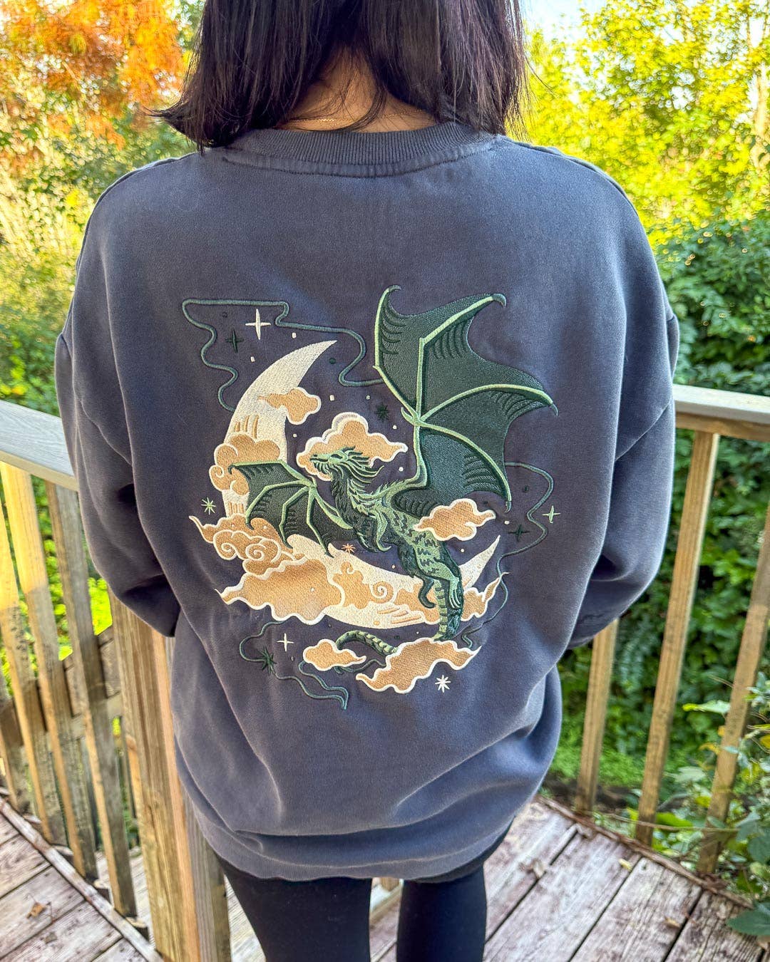 Celestial Dragon Embroidered Sweatshirt