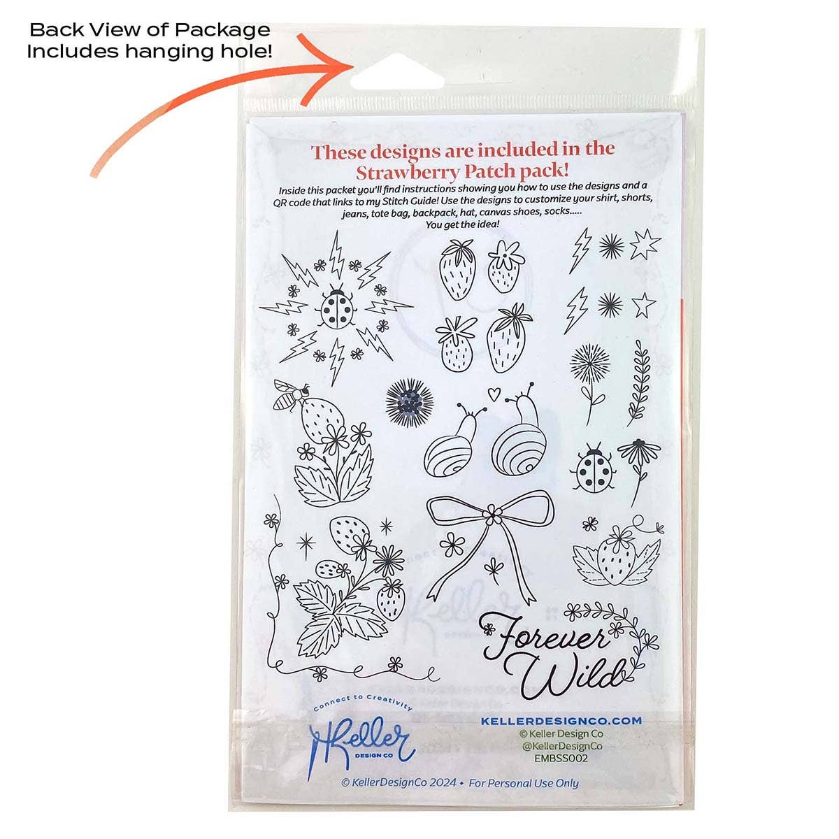 Stick It Stitch It Water Soluble Embroidery Patterns-Strawberry Patch