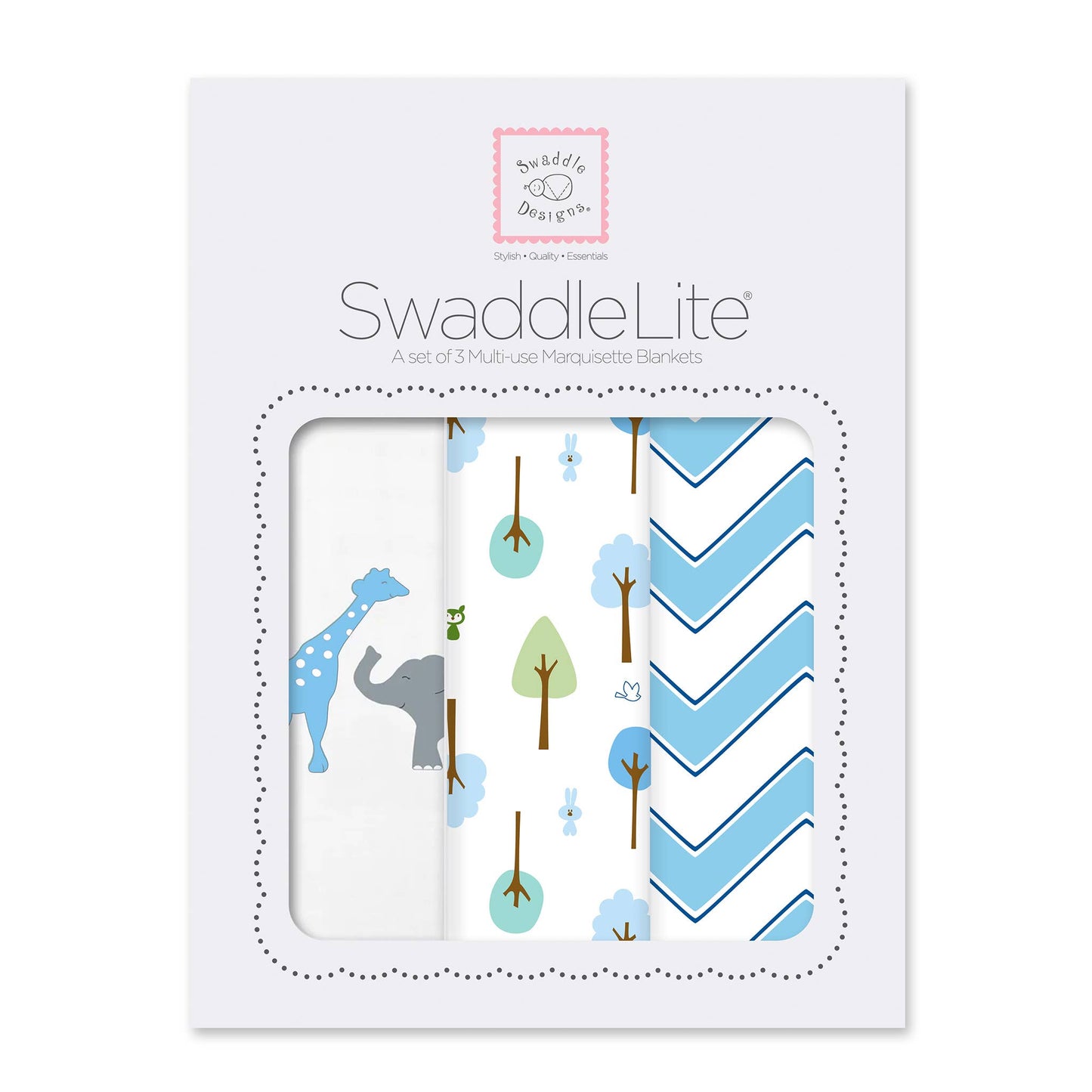 Giraffe & Friends Marquisette Swaddle Blankets Set of 3