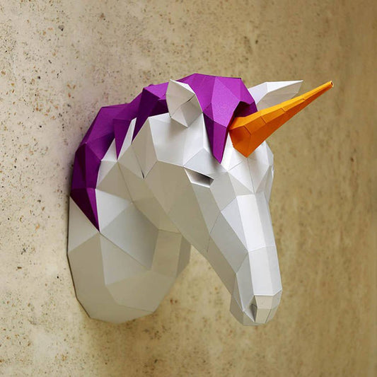 Unicorn 3D PaperCraft Wall Art, Animal Origami Model
